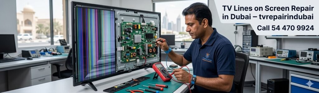 TV lines on screen Repair in Dubai